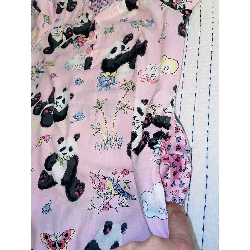 Nick & Nora Panda Cotton Nightgown Dress Pockets Whimsygoth Y2K Cottagecore L - Picture 13 of 13